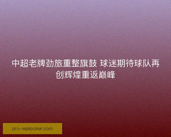 中超老牌劲旅重整旗鼓 球迷期待球队再创辉煌重返巅峰