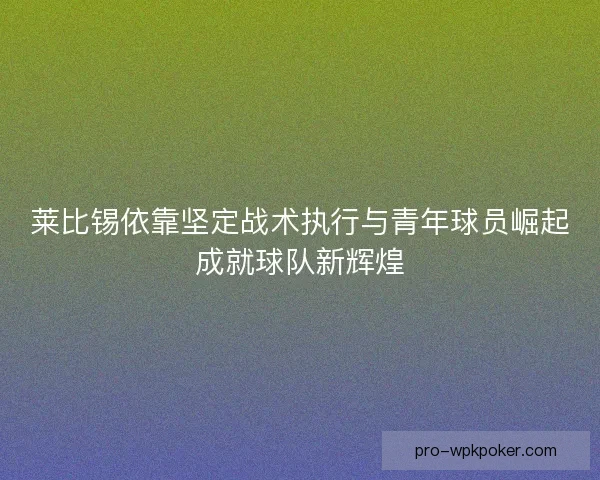 莱比锡依靠坚定战术执行与青年球员崛起成就球队新辉煌